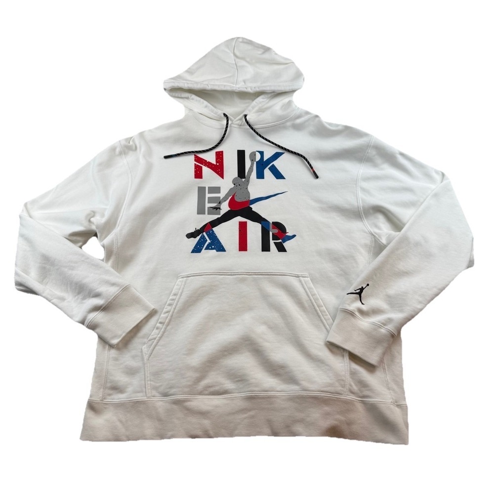 Nike Men's Air Jordan Jumpman Retro Legacy AJ 4 Pullover Hoodie White Men's XL